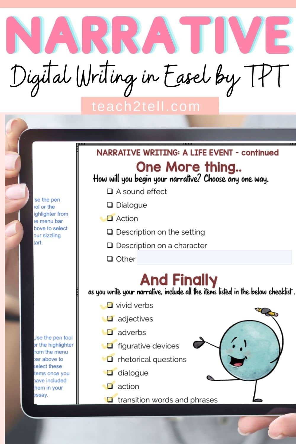 Digital Narrative Writing Easy With Easel By TpT