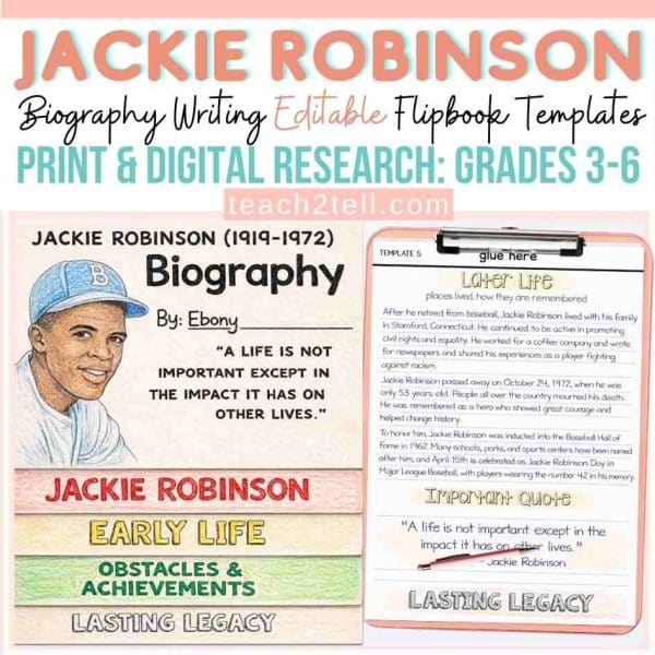 Jackie Robinson Free Biography Research Report Templates
