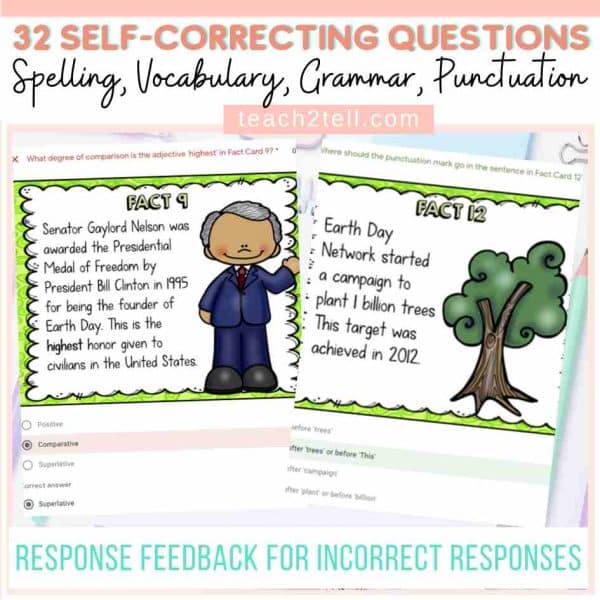 FREE Earth Day ELA Activities | Reading & Grammar Quiz