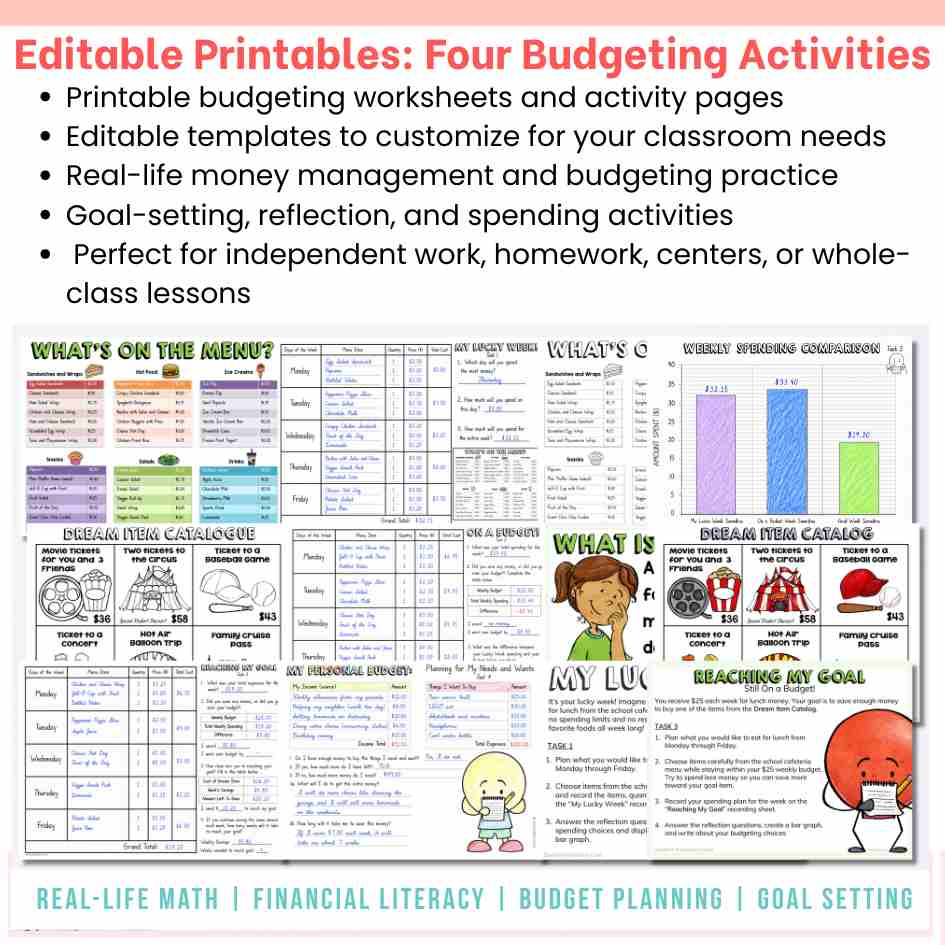 Budgeting Activities Bundle Financial Literacy Math